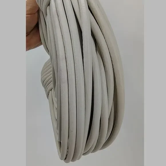 Tiffany & Fred Smooth Leather String Cord Knot Statement White Shoulder Bag - Picture 10 of 16